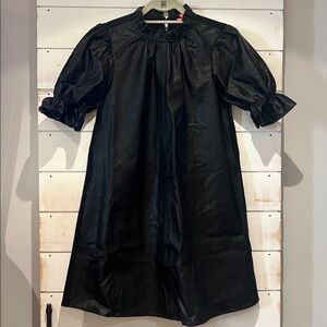 A-line TMHL black faux leather dress. Size XS. Never been worn.